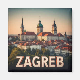 Zagreb Kroatien Gamla Stan Historia Arkitektur Magnet