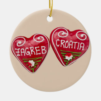 Zagreb, Kroatien: Heart-Shaped Licitar Julgransprydnad Keramik