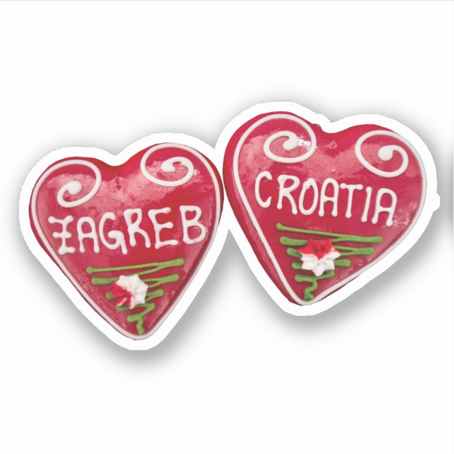 Zagreb, Kroatien: Heart-Shaped Licitar Klistermärken (Framsida)