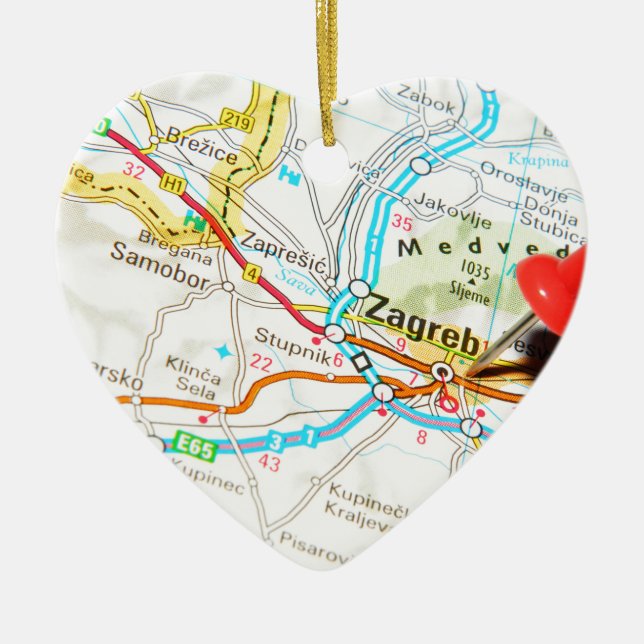 Zagreb Kroatien Julgransprydnad Keramik (Framsidan)