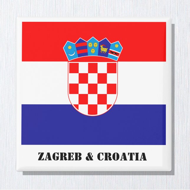 Zagreb & Kroatien, Kroatiens Flagga Magnet (Skapare uppladdad)