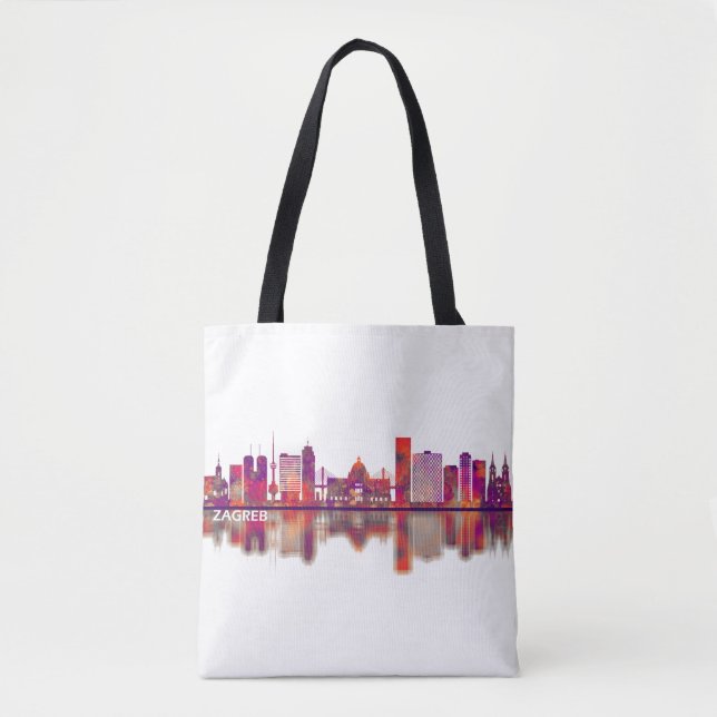 Zagreb Kroatien Skyline Tygkasse (Framsida)