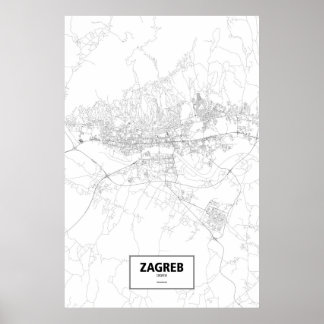 Zagreb, Kroatien (svart på vitt) Poster