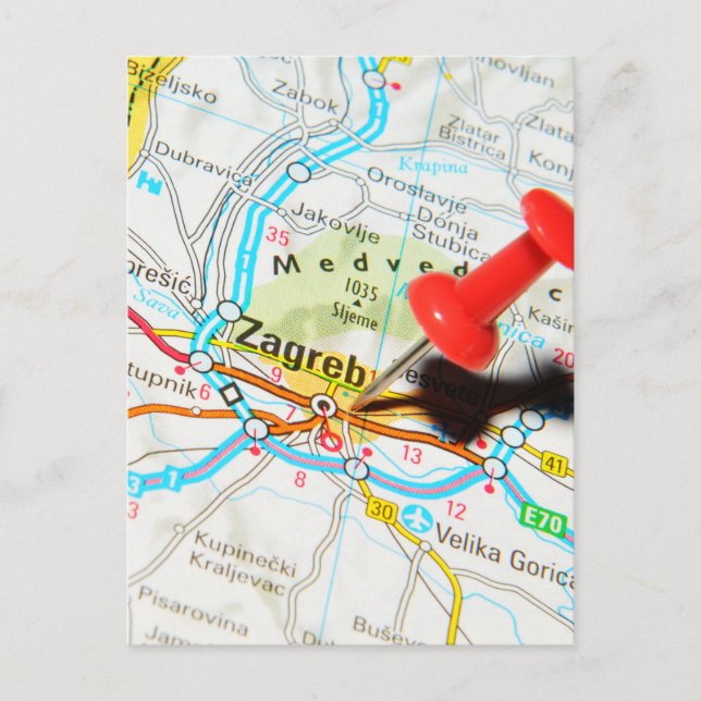 Zagreb, Kroatien Vykort (Framsida)