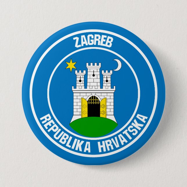 Zagreb Round Emblem Knapp (Framsida)