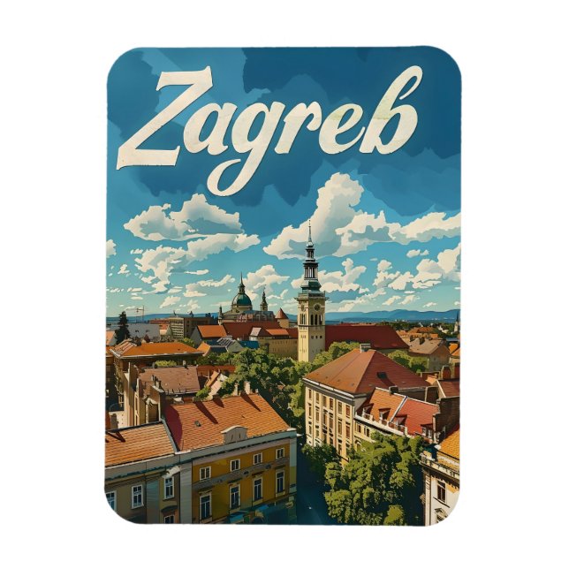 Zagreb Vintage resor Magnet (Vertikal)
