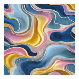 "Zahara" Swirls of blues, rosa and sand. Fototryck