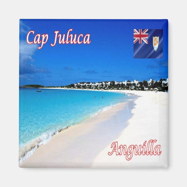 zAI006 CAP JULUCA, Panorama, Anguilla, Fridge Magnet (Framsidan)