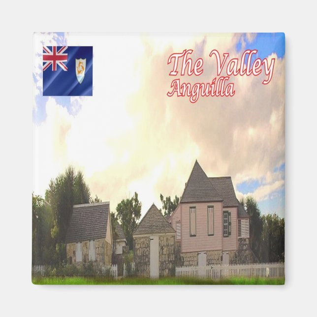 zAI008 VALLEY, Anguilla, Fridge Magnet (Framsidan)