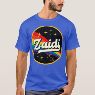 Zaidi Rainbow i Space Vintage Stil T Shirt