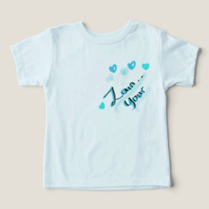 Zain Your – Blå och svart borstbokstavs kärleksdes T Shirt