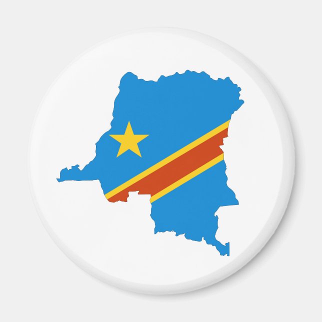 zaire congo land flagga karta magnet (Framsidan)