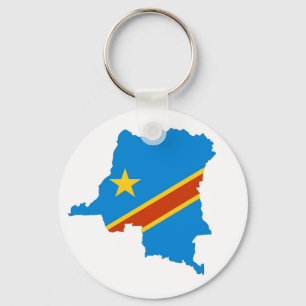 zaire congo land flagga karta nyckelring