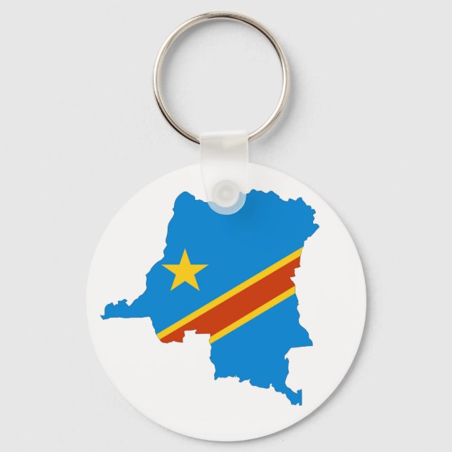 zaire congo land flagga karta nyckelring (Framsida)