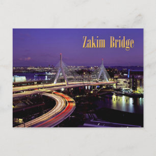 Zakim Bridge, Boston på natten Vykort