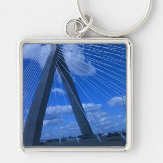 Zakim överbryggar, Boston Keychain Fyrkantig Silverfärgad Nyckelring