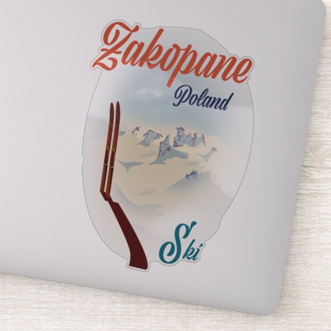 Zakopane Poland ski-skidposter Klistermärken (Detalj)