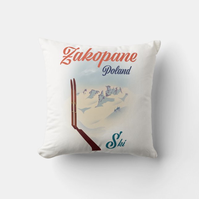 Zakopane Poland ski-skidposter Kudde (Framsida)