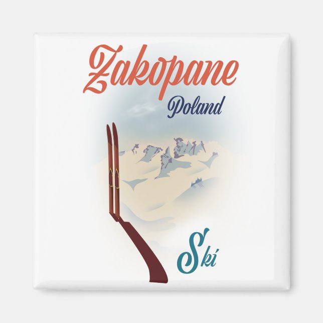 Zakopane Polen skidposter Magnet (Framsidan)