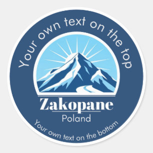 Zakopane Polen skidresa Runt Klistermärke