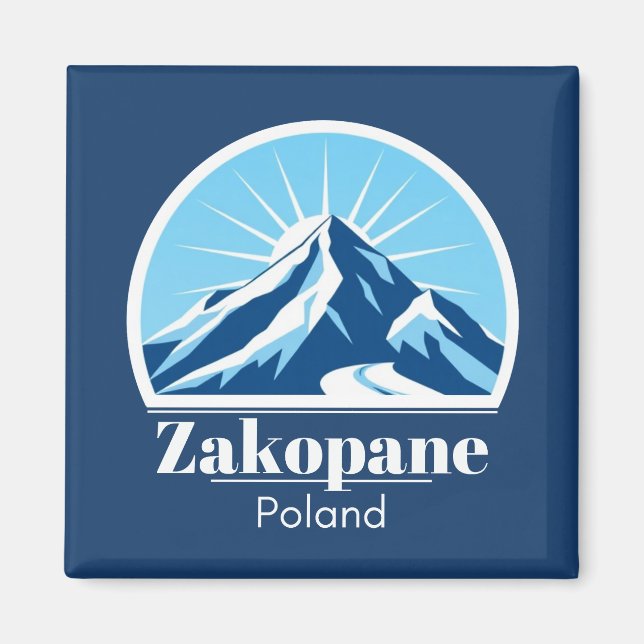 Zakopane Polen Tatra skidestination souvenir  Magnet (Framsidan)