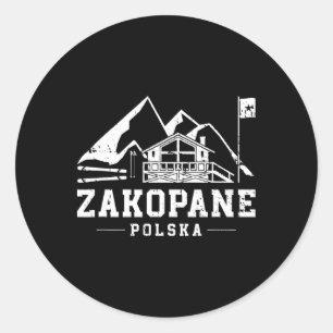 Zakopane Polen Vintersporter Skidåkning Snowboard Runt Klistermärke