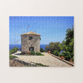 Zakynthos Greece Kvarn Sea Island Jigszle Puzzle Pussel