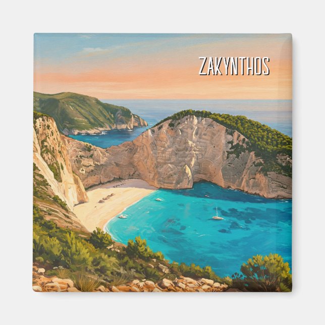 Zakynthos Greece Travel Magnet (Framsidan)