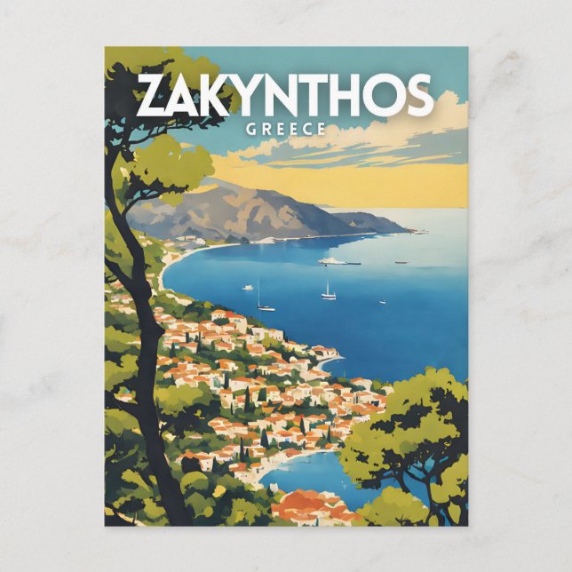Zakynthos Greece Travel Vykort (Framsida)