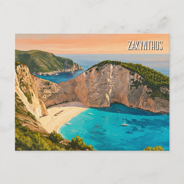Zakynthos Greece Travel Vykort (Framsida)