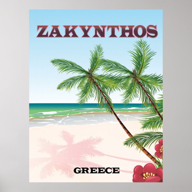 Zakynthos Grekiska reseaffisch Poster (Framsidan)