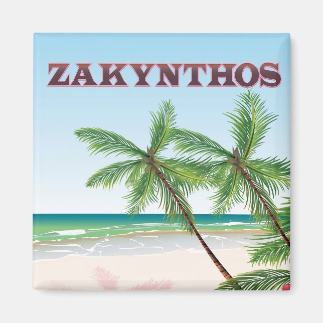 Zakynthos Grekland resaffisch Magnet (Framsidan)