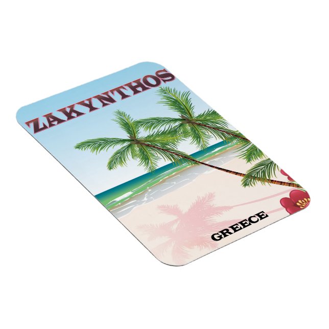 Zakynthos Grekland reseinformation affisch Magnet (Högersidan)