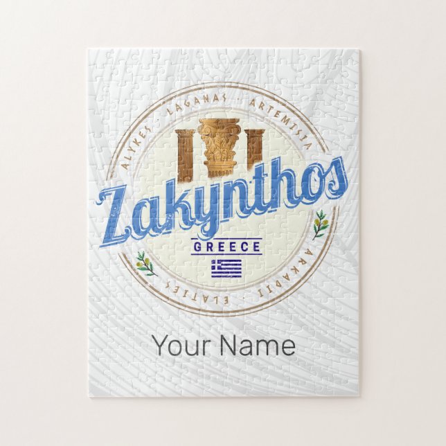 Zakynthos Island Greece Vacation Vintage Souvenir Pussel (Vertikal)