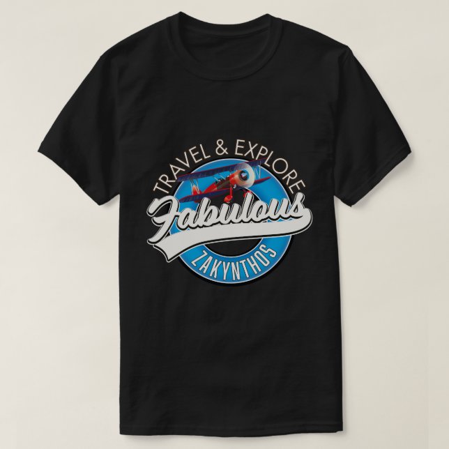 Zakynthos logotyp i en vacker retro stil. t shirt (Design framsida)