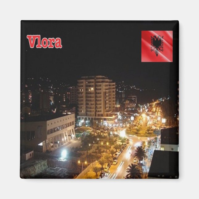 zAL003 VLORË NIGHT Albanien, Fridge Magnet (Framsidan)