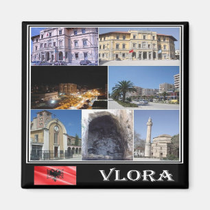 zAL004 VLORË Albanien, Mosaic, Fridge Magnet