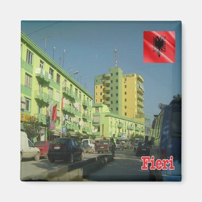 zAL008 FIER Albanien, Frankrike Magnet (Framsidan)