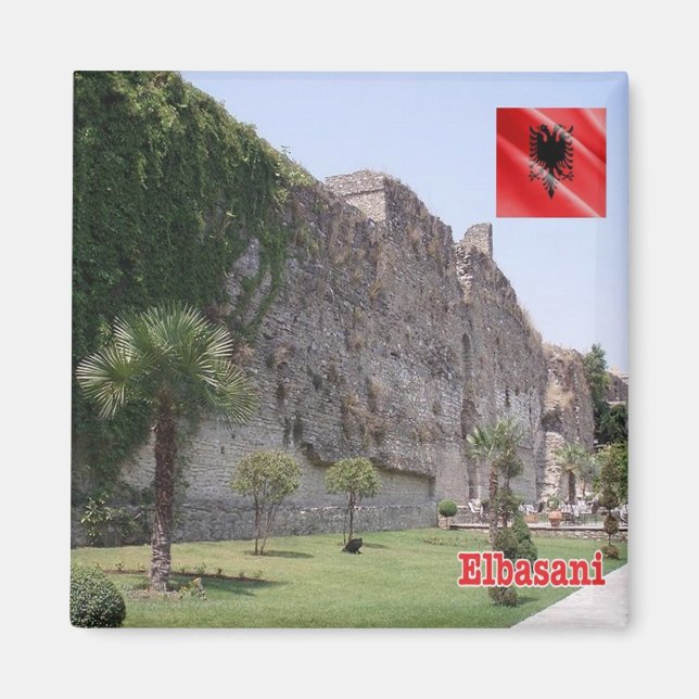 zAL009 ELBASAN Castle Albanien, Fridge Magnet (Framsidan)