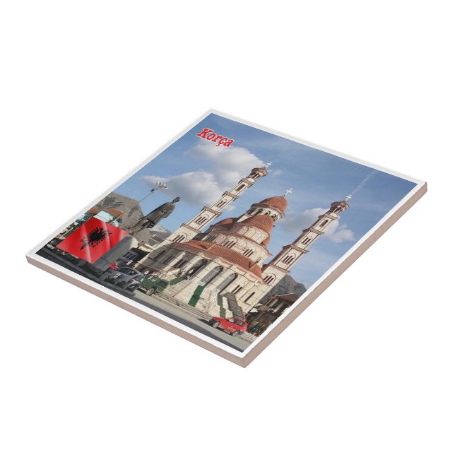 zAL011 KORÇË Albanien Kakelplatta (Sidan)