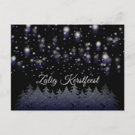 Zalig Kerstfest Holländska julstjärnan Snö Helg Vykort