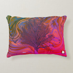 ZALMAXI HOME Red violet abstrakt träd Accent Pillo Prydnadskudde