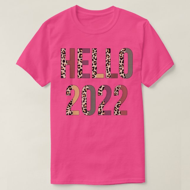 zAlR Hej 2022 Leopard Gott nytt år Party Count T Shirt (Design framsida)
