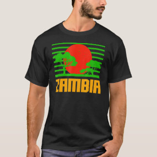 Zambia Afrika Vintage Sunset Savannah Ghanaian Roo T Shirt