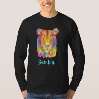Zambia Afrikansk Lejon Vilda Liv Och Natur T Shirt
