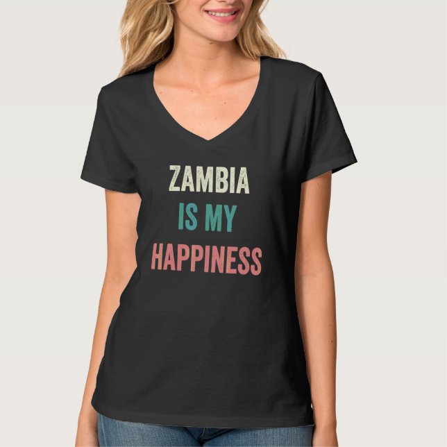 Zambia Är Min Lycka T Shirt (Framsida)