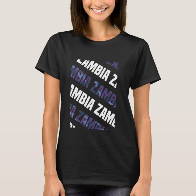 Zambia Camo Mönster Lila Camouflage T Shirt (Framsida)