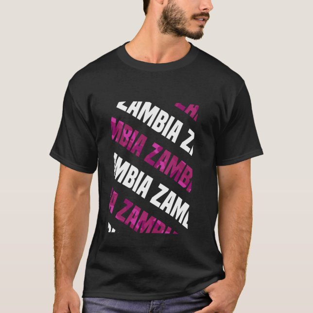 Zambia Camo Mönster Rosa Camouflage T Shirt (Framsida)