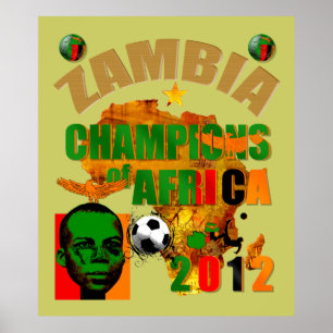Zambia Champions of Afrika Nations Kopp 2012 Art. Poster