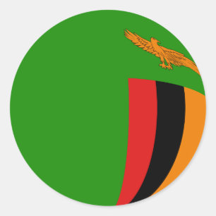 Zambia Fisheye Flagga Klistermärke